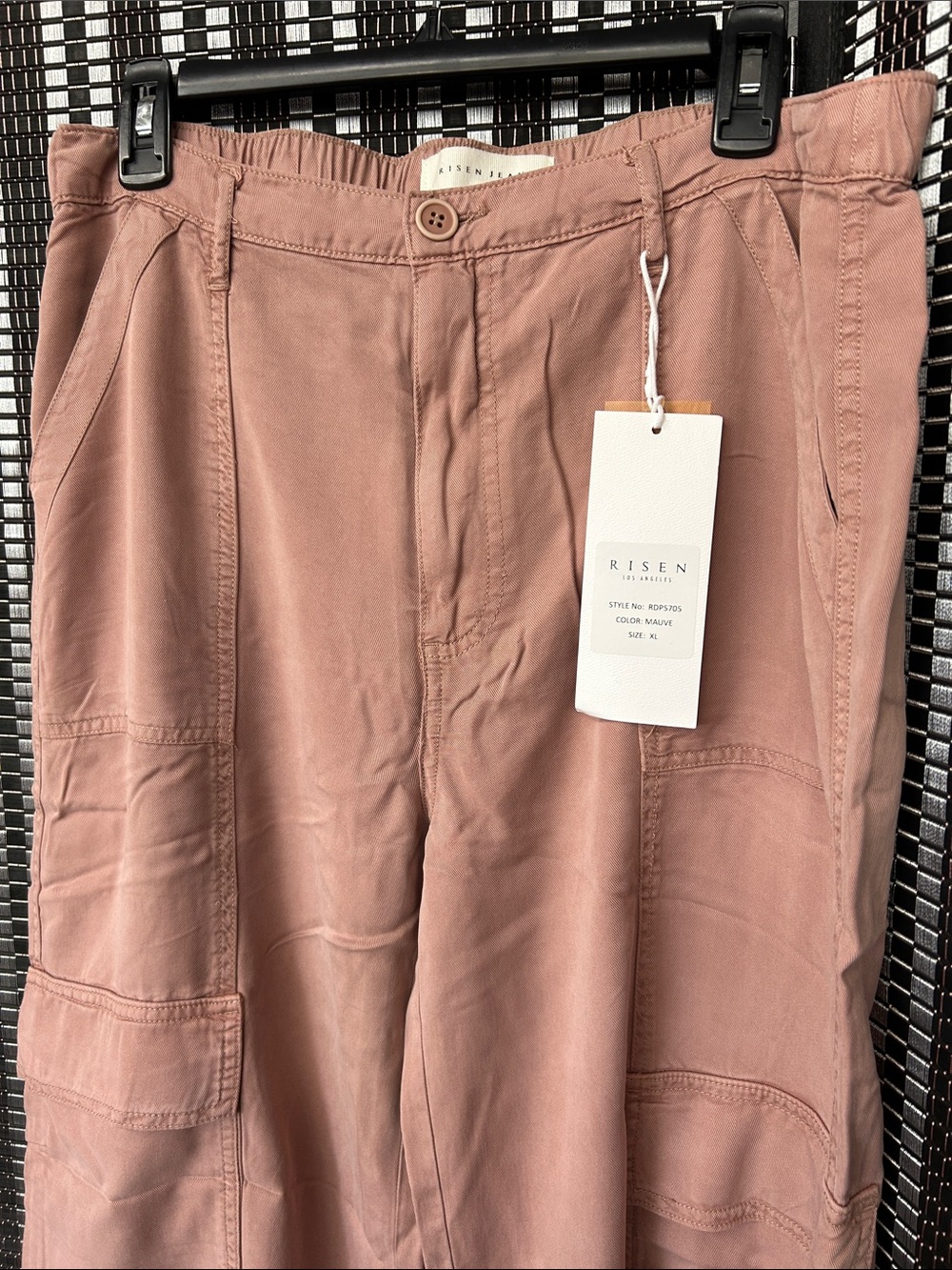 Risen Utility Cargo Pants for Ladies - blush pink